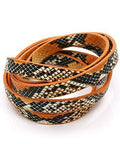(PC5234) PU Leather Cord, Imitation Snake Skin, DarkOrange Size: about 10mm PU Leather Cord, Imitation Snake Skin, DarkOrange Size: about 10mm wide, 2mm thick, about 1.2m/strand.