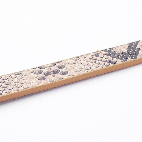 (PC5272) PU Leather Cord, Imitation Snake Skin, Tan Size: about 10mm wide PU Leather Cord, Imitation Snake Skin, Tan Size: about 10mm wide, 2mm thick, about 1.2m/strand