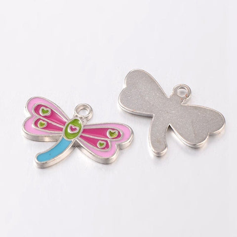 (PE4563) Alloy Enamel Pendants, Dragonfly (3 PCS) ​​Alloy Enamel Pendants, Dragonfly