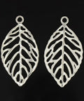 (PE4592) ALLOY LEAF PENDANT 49x27mm (5 pcs) Alloy Pendants, Lead Free and Nickel Free, Leaf, Silver Size: about 27.5mm wide, 49.5mm long, 2mm thick, hole: 3.5mm.