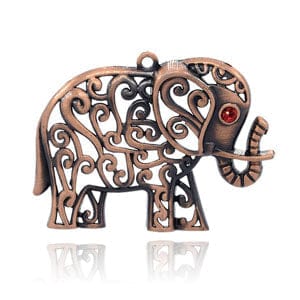 (PE5604) Elephant Necklace Charms, Red Copper 65mm wide, (PE5604) Elephant Necklace Charms, Red Copper 65mm wide,