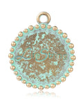 (PE5621) Flat Round with Tree , Antique Bronze & Green Patina 25mm long, (4 PCS) Flat Round with Tree and Word Alloy Pendants, Nickel Free, Antique Bronze & Green Patina Size: about 21mm wide, 25mm long, 3mm thick, hole: 2mm.