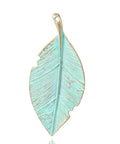 (PE5623)Leaf Alloy Big Pendants, Antique Bronze & Green Patina Size: about 36mm wide, 82mm long, Leaf Alloy Big Pendants, Nickel Free, Antique Bronze & Green Patina Size: about 36mm wide, 82mm long, 3mm thick, hole: 2mm.