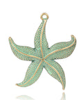 (PE5625) Starfish Alloy , Antique Bronze & Green Patina Size: about 43mm wide, 49mm long, Starfish Alloy Pendants, Nickel Free, Antique Bronze & Green Patina Size: about 43mm wide, 49mm long, 3mm thick, hole: 2mm.