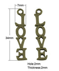 (PE941) Tibetan Style Pendants, Love, Antique Bronze 34x7mm (10 PCS) (PE941) Tibetan Style Pendants, Love, Antique Bronze 34x7mm (10 PCS)