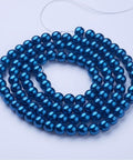 Pearlized Glass Round Beads Strand, SteelBlue Size: about 8mm (BE5020) Pearlized Glass Round Beads Strand, SteelBlue Size: about 8mm 