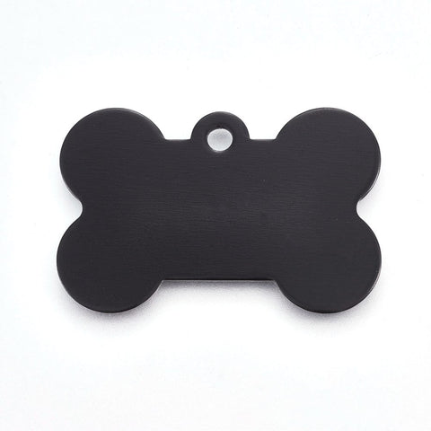BLACK Pet Aluminium Pendants, Stamping Blank Tag, Bone, 38mm Pet Aluminium Pendants, Stamping Blank Tag, Bone, 38mm