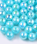 Plastic Beads, AB Color Plated, Round, Sky Blue 6mm Plastic Beads, AB Color Plated, Round, Sky Blue 6mm