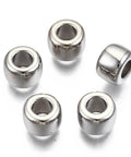 PLATINUM Plastic European Beads, Large Hole Beads, Column, 8mm Plastic European Beads, Large Hole Beads, Column, 8mm
