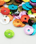 Plastic Loose Semi-Cupped Sequins, Color Paillettes, Mixed  6~7mm Plastic Loose Semi-Cupped Sequins, Color Paillettes, Mixed  6~7mm