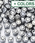 Plated Acrylic Beads, Flat Round with Smiling Face,7mm (10GMS/+-70 PCS) Plated Acrylic Beads, Flat Round with Smiling Face,7mm (10GMS/+-70 PCS)