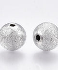 Plating Acrylic Beads, Textured, Round, Silver 8 or 10mm Plating Acrylic Beads, Textured, Round, Silver 8 or 10mm