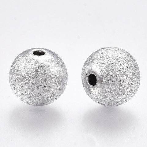 Plating Acrylic Beads, Textured, Round, Silver 8 or 10mm Plating Acrylic Beads, Textured, Round, Silver 8 or 10mm