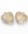 Plating Transparent Acrylic Pendants, Golden Metal Enlaced, Heart, Clear 22mm Plating Transparent Acrylic Pendants, Golden Metal Enlaced, Heart, Clear Size: about 22mm long, 20mm wide, 11mm thick, hole: 1.5mm;