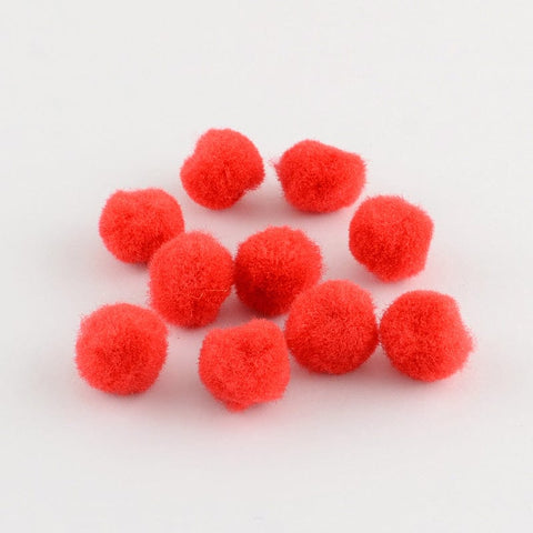 ORANGE RED (PM2083X) Pom Pom Yarn Pom Pom Balls, HotPink Size: about 10mm (100 PCS) DIY Doll Craft Pom Pom Yarn Pom Pom Balls, HotPink Size: about 10mm in diameter