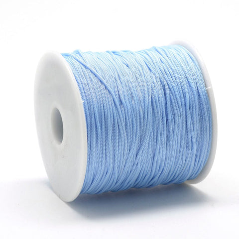 LIGHT SKY BLUE Polyester Beading and Macrame Cords, 0.8mm Polyester Beading and Macrame Cords, 0.8mm