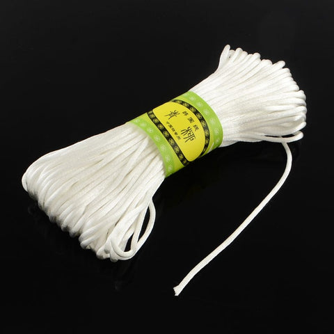 WHITE (PC4442-23) Polyester Cord, 2mm ​​Polyester Cords,  Size: about 2mm wide