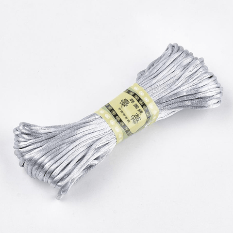 GREY (PC4442F) Polyester Cord, 2mm ​​Polyester Cords,  Size: about 2mm wide