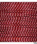 10 METERS DARK RED/WHITE Polyester Cord Two-Tone, 1mm Polyester Cord Two-Tone, 1mm
