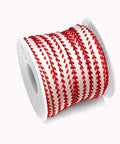 MOSTLY WHITE 12 METERS Polyester Flat Cord RED/WHITE 5mm Polyester Flat Cord RED/WHITE 5mm