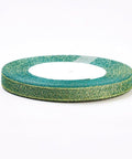 DARK CYAN Polyester Organza Ribbon, Glitter Metallic,10mm Polyester Organza Ribbon, Glitter Metallic,10mm