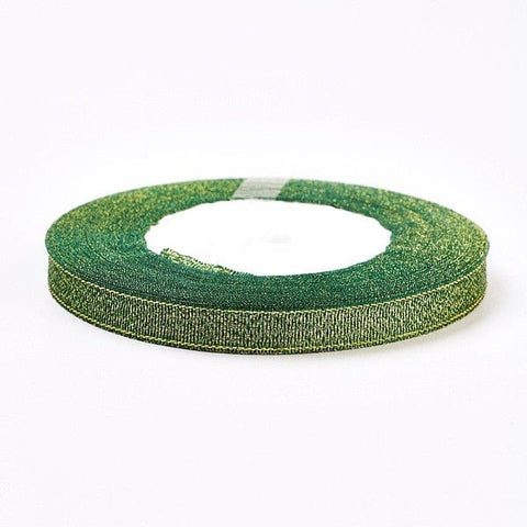 SEA GREEN Polyester Organza Ribbon, Glitter Metallic,10mm Polyester Organza Ribbon, Glitter Metallic,10mm