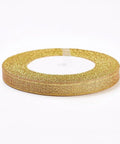 GOLDEN ROD Polyester Organza Ribbon, Glitter Metallic,10mm Polyester Organza Ribbon, Glitter Metallic,10mm