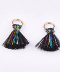 Black Polyester Tassel Pendants, with Metallic Cord, 10~15mm Polyester Tassel Pendants, with Metallic Cord, 10~15mm