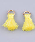 Yellow Polyester Tassel Pendants, with Metallic Cord, 10~15mm Polyester Tassel Pendants, with Metallic Cord, 10~15mm