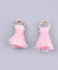 Pink Polyester Tassel Pendants, with Metallic Cord, 10~15mm Polyester Tassel Pendants, with Metallic Cord, 10~15mm