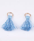 Light Blue Polyester Tassel Pendants, with Metallic Cord, 10~15mm Polyester Tassel Pendants, with Metallic Cord, 10~15mm