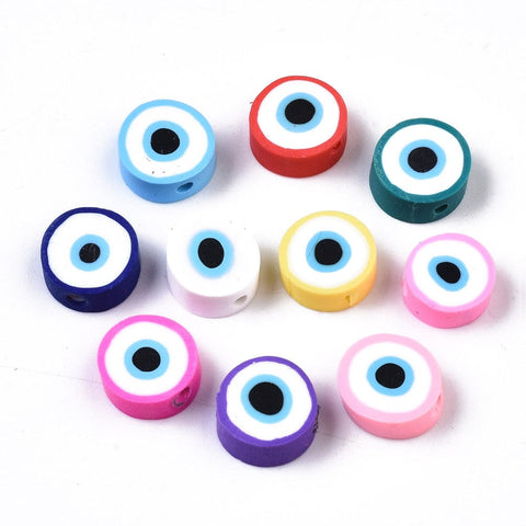 MIXED Polymer Clay Beads, Evil Eye Polymer Clay Beads, Evil Eye