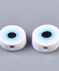 WHITE Polymer Clay Beads, Evil Eye Polymer Clay Beads, Evil Eye
