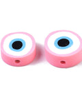 PINK Polymer Clay Beads, Evil Eye Polymer Clay Beads, Evil Eye