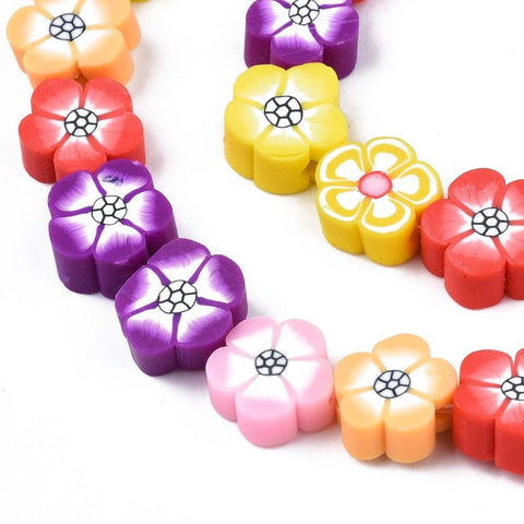 Polymer Clay Beads, Flower, Colorful 8~10.5mm Polymer Clay Beads, Flower, Colorful 8~10.5mm