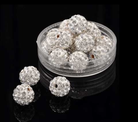 CRYSTAL Polymer Clay Rhinestone Beads 10mm Polymer Clay Rhinestone Beads