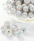 CRYSTAL AB Polymer Clay Rhinestone Beads 10mm Polymer Clay Rhinestone Beads