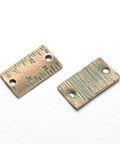 (PP5703) Ruler Alloy Links, Antique Bronze & Green Patina Size: about 21.5mm wide, Ruler Alloy Links, Nickel Free, Antique Bronze & Green Patina Size: about 21.5mm wide, 12mm long, 1mm thick, hole: 2mm.