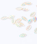 (PP7020A) Plastic Paillette Links, Sequins Beads, Leaf, Creamy White 8.5mm (20 GMS) (PP7020A) Plastic Paillette Links, Sequins Beads, Leaf, Creamy White 8.5mm (20 GMS)
