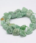 Raw Rough Natural Green Aventurine Strands, Nuggets Size:14~18mm wide, 15~20mm long, 10~14mm thick, hole: 1mm; Raw Rough Natural Green Aventurine Beads Strands, Nuggets Size: about 14~18mm wide, 15~20mm long, 10~14mm thick, hole: 1mm; about 25pcs/strand, 14.9"(38cm)