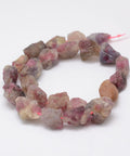 Raw Rough Natural Tourmaline Bead Strand Nuggets, 15~20mm long Raw Rough Natural Tourmaline Bead Strands, Nuggets Size: about 14~18mm wide, 15~20mm long, 10~14mm thick, hole: 1mm; about 25pcs/strand, 14.9"(38cm).