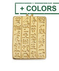 Rectangular Alloy Pendant with Hieroglyphics, 25mm Rectangular Alloy Pendant with Hieroglyphics, 25mm