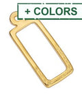 Rectangular flat motif with relief pattern pendant, 12x30mm (2 PCS) Rectangular flat motif with relief pattern pendant, 12x30mm (2 PCS)