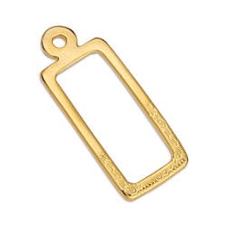 24KT GLD PLATED Rectangular flat motif with relief pattern pendant, 12x30mm (2 PCS) Rectangular flat motif with relief pattern pendant, 12x30mm (2 PCS)