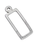 SILVER ANTIQUE Rectangular flat motif with relief pattern pendant, 12x30mm (2 PCS) Rectangular flat motif with relief pattern pendant, 12x30mm (2 PCS)