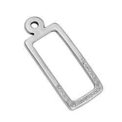 SILVER ANTIQUE Rectangular flat motif with relief pattern pendant, 12x30mm (2 PCS) Rectangular flat motif with relief pattern pendant, 12x30mm (2 PCS)