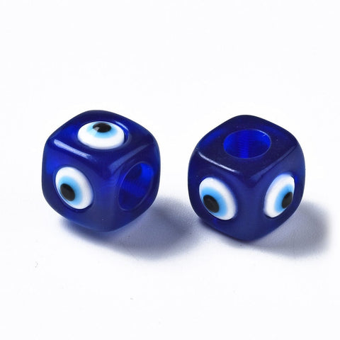 Resin Cube, Large Hole Beads, Dark Blue 14x14x11mm, hole: 6mm. (5 PCS) Resin Cube, Large Hole Beads, Dark Blue 14x14x11mm, hole: 6mm. (5 PCS)