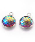 DEEP PINK Resin Pendants, with 304 Stainless Steel Finding, 14mm wide Resin Pendants, with 304 Stainless Steel Finding, 14mm wide