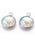 SHELL Resin Pendants, with 304 Stainless Steel Finding, 14mm wide Resin Pendants, with 304 Stainless Steel Finding, 14mm wide