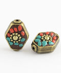 Rhombus Handmade Indonesia Beads, with Alloy Cores, Antique Bronze, 20MM (IB5203) Rhombus Handmade Indonesia Beads, with Alloy Cores, Antique Bronze, CoconutBrown Size: about 20mm long, 15mm wide, 7mm thick, hole: 1mm.